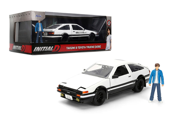 JADA 1:24 HOLLYWOOD RIDES – INITIAL D – 1986 TOYOTA TRUENO W/TAKUMI 34501