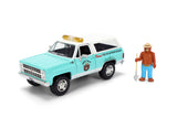 Jada Smokey Bear and 1980 Chevrolet Blazer Diecast Figure and Car Model 1/24 Scale 36294