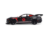 2025 Ford Mustang GTD "Darth Vader" Matt Black with Silver Stripes and Graphics "Star Wars" "Hollywood Rides" Series 1/32 Diecast Model Car Jada 37698