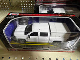 2017 Chevy Silverado 1500 LT Crew Cab Police Pickup Truck Blank White with Camper 1/27 Diecast Model Motormax Law Enforcement Series Builder Kit 76632