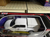 2019 Ford F-150 Lariat Crew Cab Police Pickup Truck Blank Builder Kit White 1:27 Motormax Law Enforcement Series Builder Kit 76818