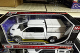 2019 Ram 1500 Laramie Crew Cab with Camper Cap Police Pickup Truck 1:27 Diecast Model Motormax Law Enforcement Series 76817 WHITE