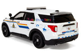 2022 Ford Explorer Police Interceptor Utility RCMP Royal Canadian Mounted Police White with Light Bar 1:24 Diecast Model MOTORMAX 76989