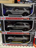 2022 Ford Explorer Police Interceptor Utility Unmarked Builder Kit 1:24 Diecast Model by MOTORMAX 76988 Grey Window Box