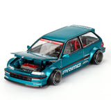 TSM Mini GT Kaido House 1:64 Honda Civic (EF) Kaido Works V1 Tahitian Green Limited Edition 1/64 Diecast Model Car KHMG126