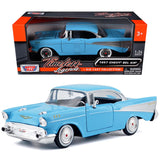 1957 Chevrolet Bel Air 1:24 Diecast Model Car Motormax 73228BLU Blue