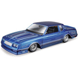 Maisto Design 1986 CHEVROLET MONTE CARLO SS LOWRIDER Blue with Body Graphics 1/24 Diecast Model 32542