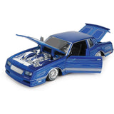 Maisto Design 1986 CHEVROLET MONTE CARLO SS LOWRIDER Blue with Body Graphics 1/24 Diecast Model 32542