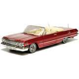 1:24 1963 Chevrolet Impala SS Convertible Low Rider Diecast Model Red Welly 22434 LRW-MRD