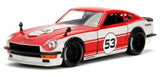 1:24 1972 Datsun 240Z JDM Tuners Diecast Model by Jada Red and White 38201