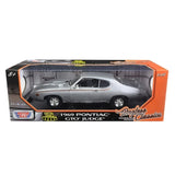 1969 Pontiac GTO Judge 1/18 Diecast Model Car Motormax 73133 Silver