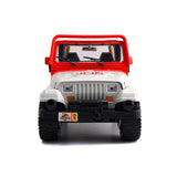 1/24 "Jurassic World" Jeep Wrangler Diecast Model Cream and Red with Black Interior by Jada 97806