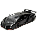 Jada 1/24 LAMBORGHINI VENENO HYPER SPEC DIECAST CAR MODEL Matte Black 33615