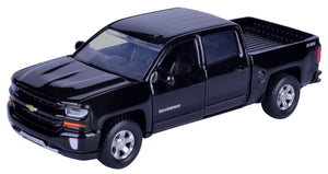 2017 Chevrolet Silverado 1500 LT Z71 Crew Cab 1:27 Diecast Model by MotorMax 79348 Black