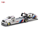 Maisto 1:64 FLATBED Tow truck with 1988 BMW M3 E30 elite transport diecast car model 15055