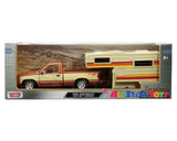 1992 Chevrolet Silverado 454SS Pickup Brown with Camper RV 1:24  Diecast Model Motormax MAXX Design 73203/75330