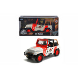 1/24 "Jurassic World" Jeep Wrangler Diecast Model Cream and Red with Black Interior by Jada 97806