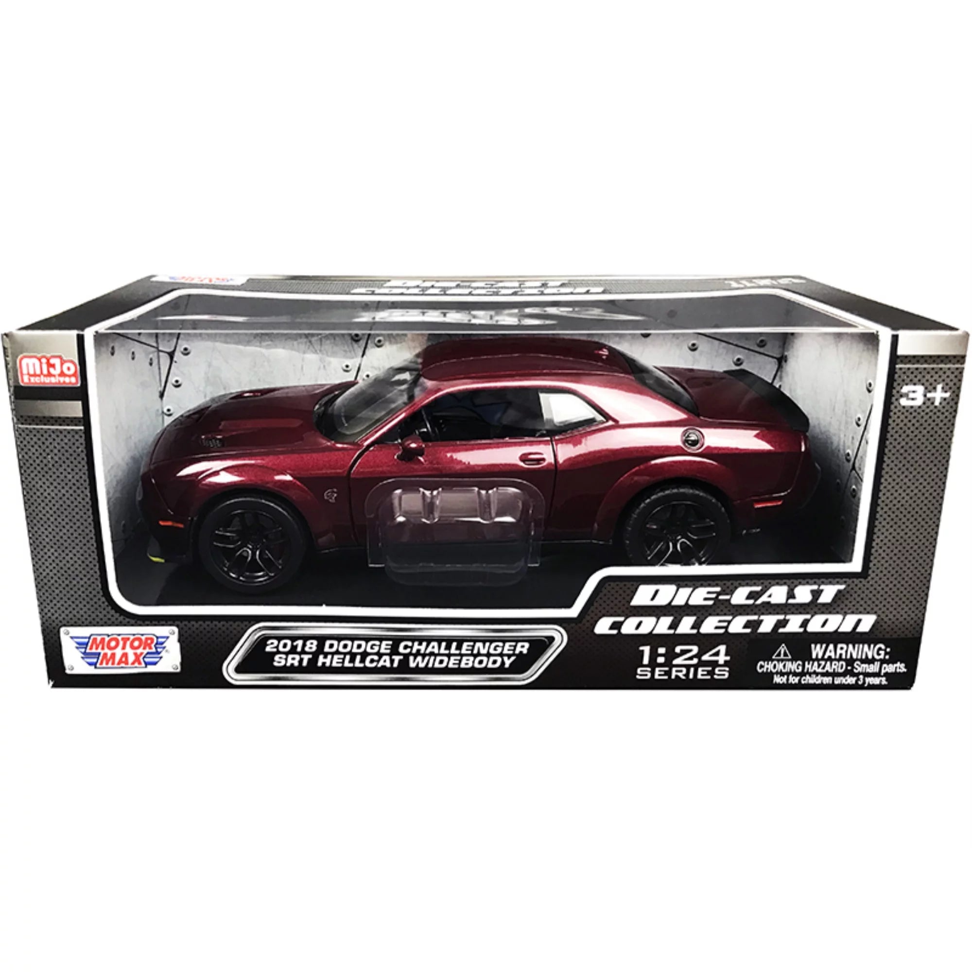 2018 Dodge Challenger SRT Hellcat Widebody Burgundy 1/24 Diecast