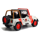 1/24 "Jurassic World" Jeep Wrangler Diecast Model Cream and Red with Black Interior by Jada 97806