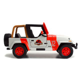 1/24 "Jurassic World" Jeep Wrangler Diecast Model Cream and Red with Black Interior by Jada 97806