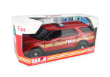 2015 Ford Explorer Police Interceptor Utility FDNY Fire Marshal Fire Chief Vehicle Fire Truck 1/24 Diecast Model Car Daron NY71736 by Motormax