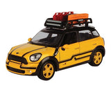 Motormax City Classics Mini Cooper and Countryman with Roof Rack and Accessories Yellow Diecast Car Model 79752