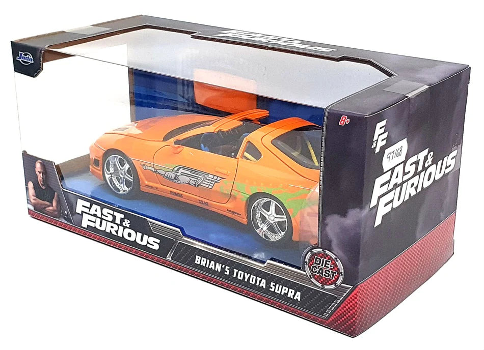 Jada 1 24 Fast Furious Brian s Toyota Supra Diecast Model Car Orange All Star Toys