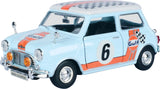 Motormax Morris Mini Cooper Gulf Design Diecast Model 1961-67 1/18 Scale 79743