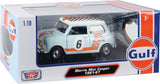 Motormax Morris Mini Cooper Gulf Design Diecast Model 1961-67 1/18 Scale 79743