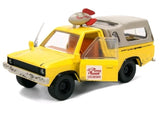 Pizza Planet Truck Yellow (Weathered) w/Beige Camper "Toy Story" 1995 Movie "Hollywood Rides" 1/32 Diecast Model Car by Jada 36301