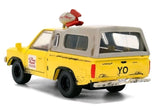 Pizza Planet Truck Yellow (Weathered) w/Beige Camper "Toy Story" 1995 Movie "Hollywood Rides" 1/32 Diecast Model Car by Jada 36301
