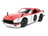 1:24 1972 Datsun 240Z JDM Tuners Diecast Model by Jada Red and White 38201