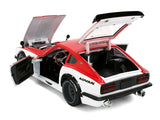 1:24 1972 Datsun 240Z JDM Tuners Diecast Model by Jada Red and White 38201