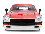 1:24 1972 Datsun 240Z JDM Tuners Diecast Model by Jada Red and White 38201