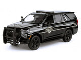 2025 Chevy Tahoe PPV (Police Pursuit Vehicle) Official Promo Version 1/24 Diecast Model Car Motormax Black 76642