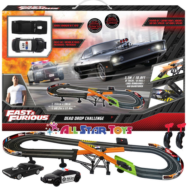 Fast Furious Dead Drop Challenge Slot Car Racing Track Police Car Do All Star Toys