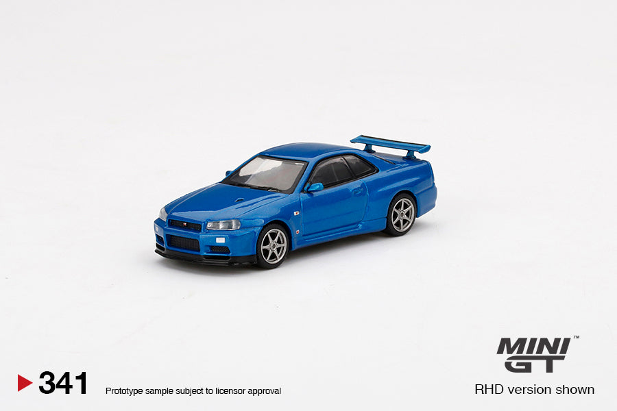 TSM 1:64 MINI GT Nissan Skyline GT-R (R34) V-Spec II Bayside Blue
