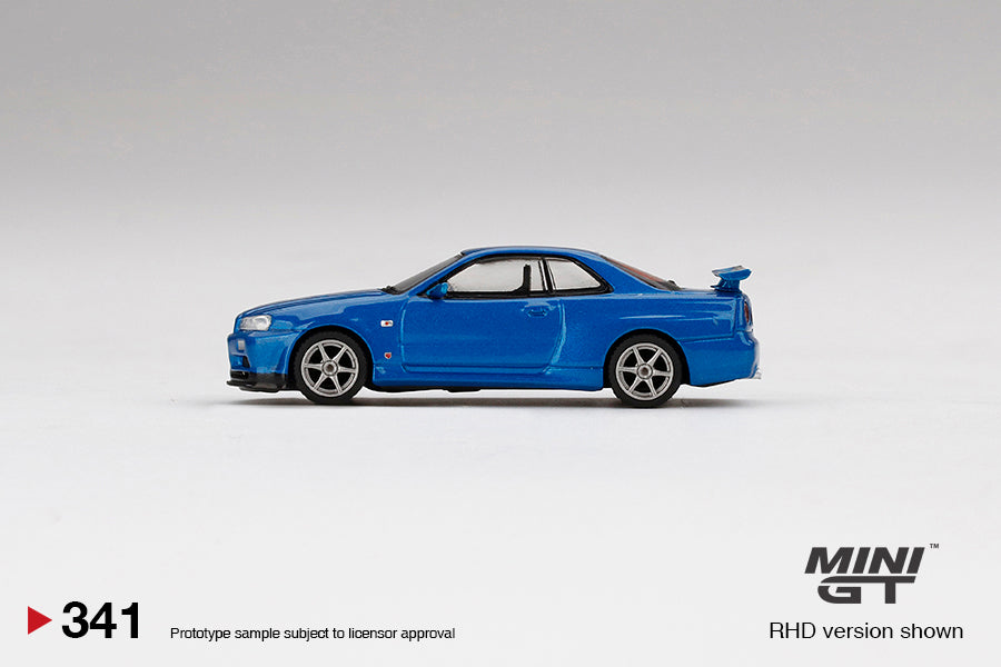 TSM 1:64 MINI GT Nissan Skyline GT-R (R34) V-Spec II Bayside Blue