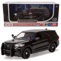 IN-STOCK! 2022 Ford Explorer Police Interceptor Utility Unmarked Black SLEEKTOP 1:24 Diecast Model Toy Car by MOTORMAX 76990