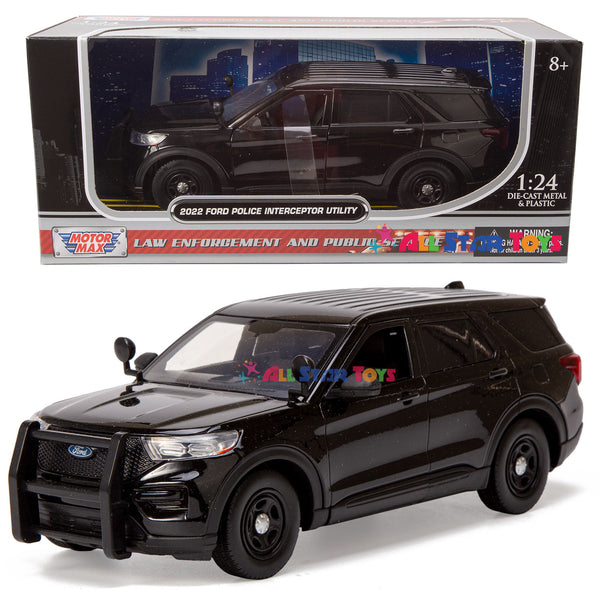 Motormax 1/24 Model Car 2022 Ford Police Interceptor Utility Black