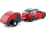 Mini Cooper S Countryman with Travel Trailer Red "City Classics" Series 1/24 Diecast Model Car by Motormax 79761