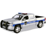 2017 Chevrolet Silverado 1500 LT Z71 Crew Cab Police Silver "Law Enforcement and Public Service" Series 1/24 Diecast Model Car by Motormax 76966