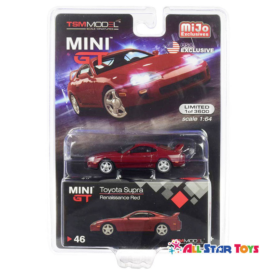 TSM 1:64 MINI GT Toyota Supra JZA80 Diecast Model Car Red