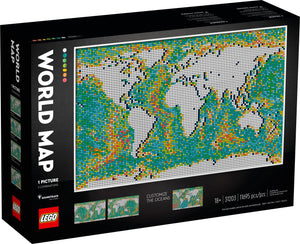 LEGO® Art World Map 31203 Building Kit; Meaningful, Collectible Wall Art for DIY and Map Enthusiasts (11,695 Pieces)
