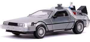 JADA DeLorean Time Machine with Lights from movie Back to The Future Part II (1989) Flying Version