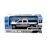 2017 Chevrolet Silverado 1500 LT Z71 Crew Cab Police Silver "Law Enforcement and Public Service" Series 1/24 Diecast Model Car by Motormax 76966