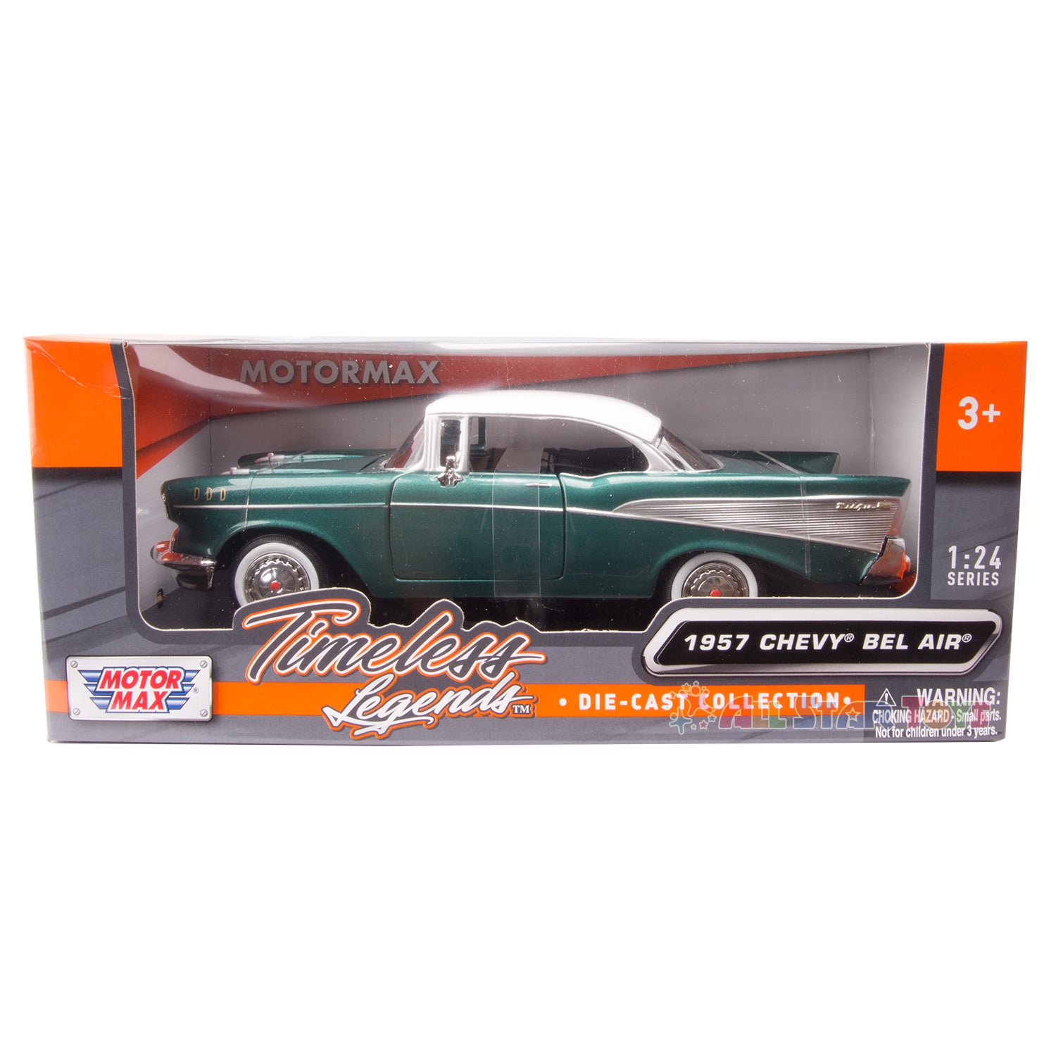 レア 1/24 LAKERS '62 chevy belair 1957 Chevrolet Bel Air 1:24 Diecast Model Motormax 73228