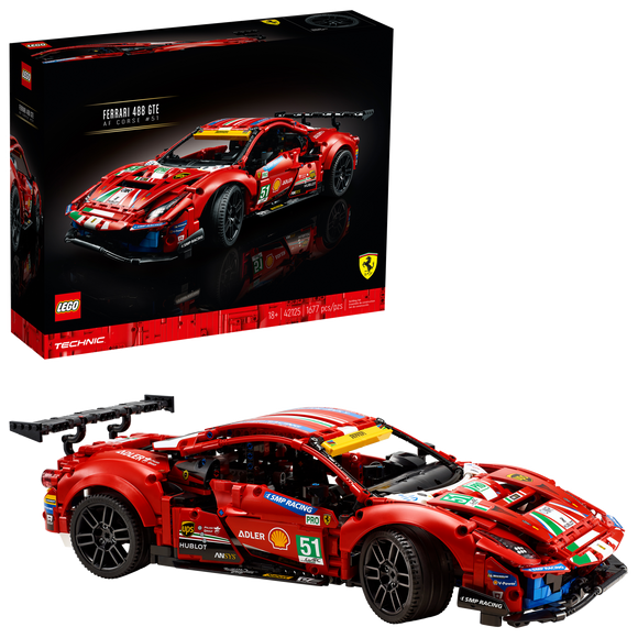 LEGO® Technic™ Ferrari 488 GTE “AF Corse #51” 42125 Building Kit 2021 New Release (1,677 Pieces)