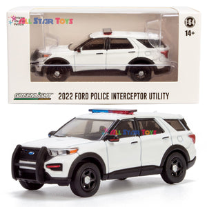 Greenlight 43004 1:64 Scale Hot Pursuit 2022 Ford Police Interceptor Utility Unmarked White