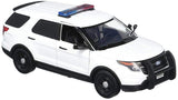 2015 Ford Explorer Police Interceptor Utility Unmarked White with Light Bar 1:24 Diecast Model Toy Car by MOTORMAX 76959